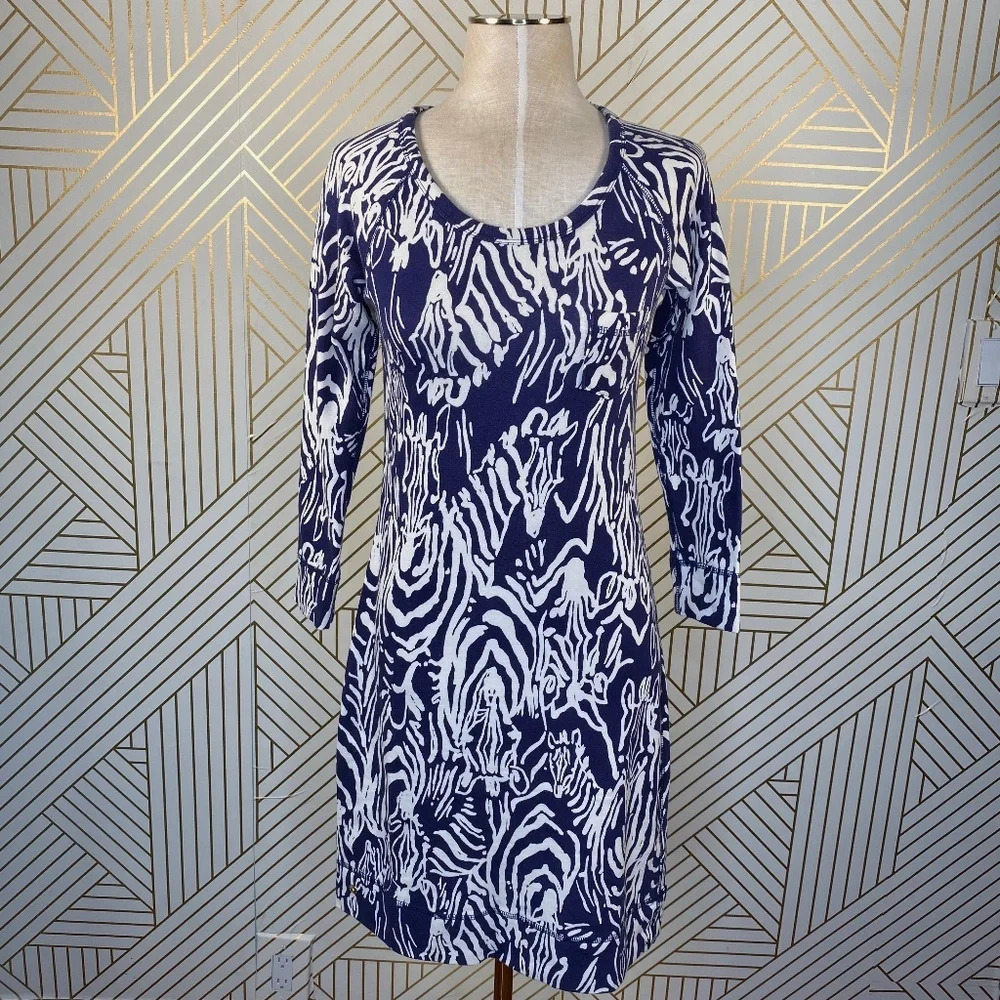 Lilly Pulitzer Blue Entourage Zebra Preston Dress